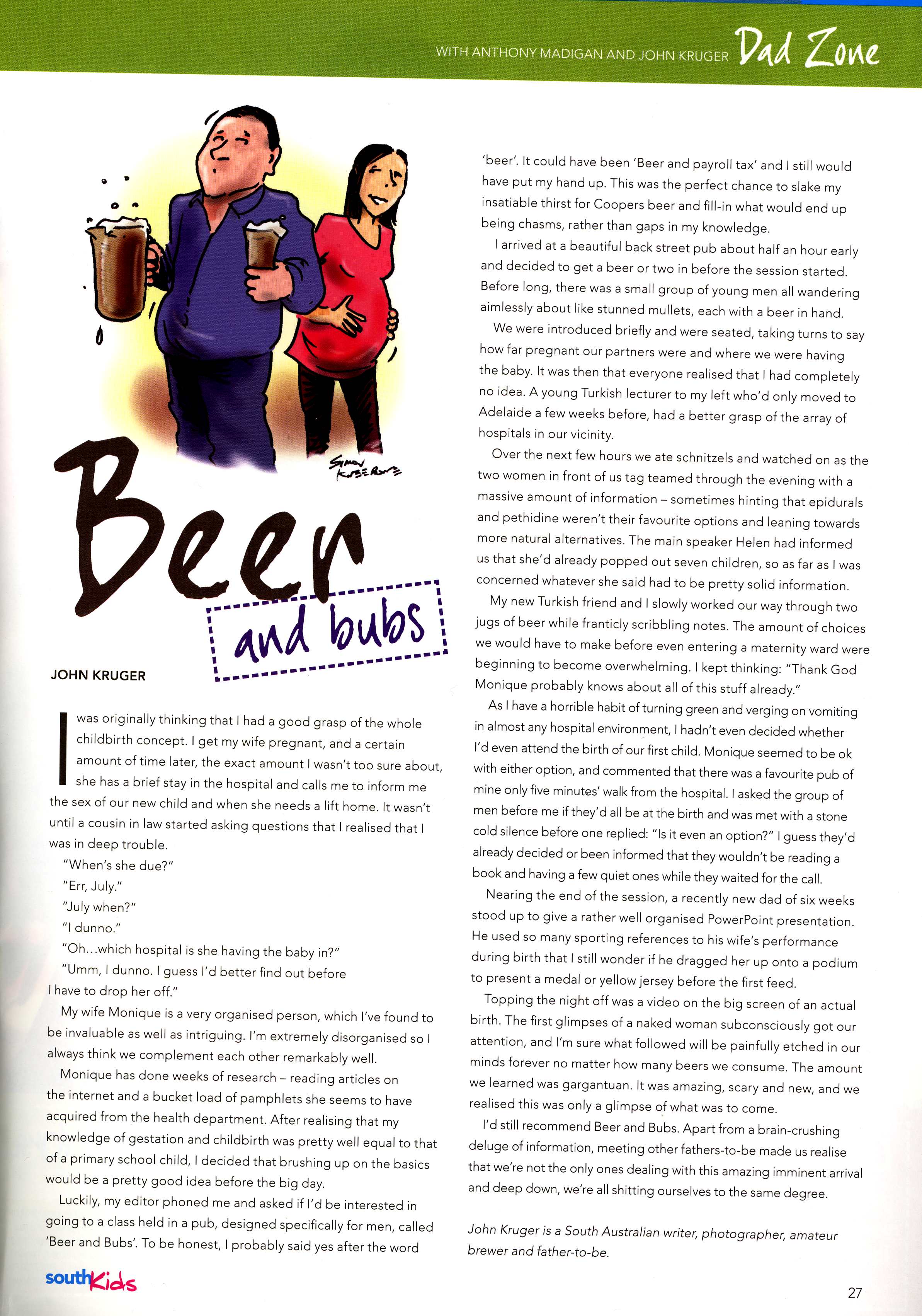 Beer & Bubs in SA Kids magazine